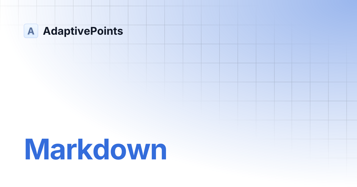 Markdown | AdaptivePoints